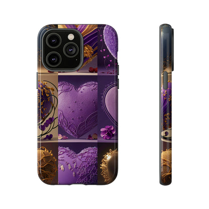 Violet Heart Design Pattern Tough Case