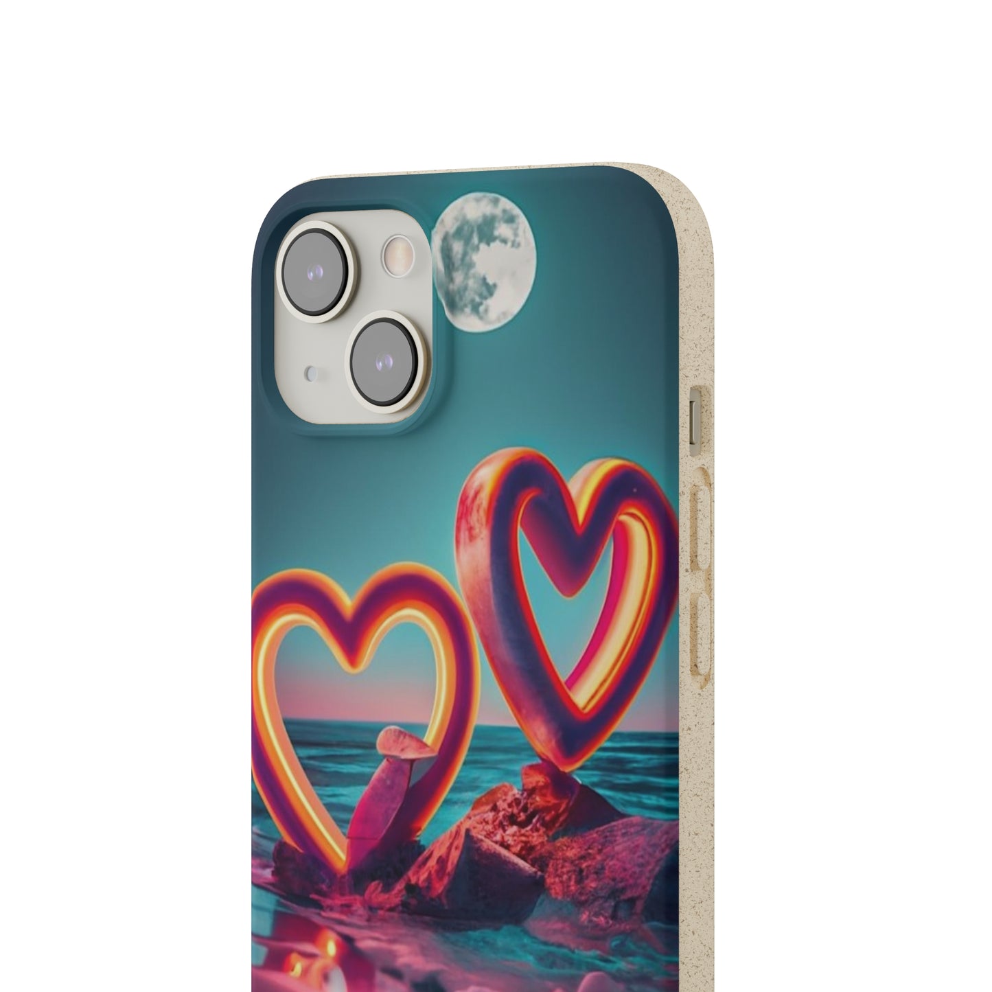 luminous Neon Heart Biodegradable Case