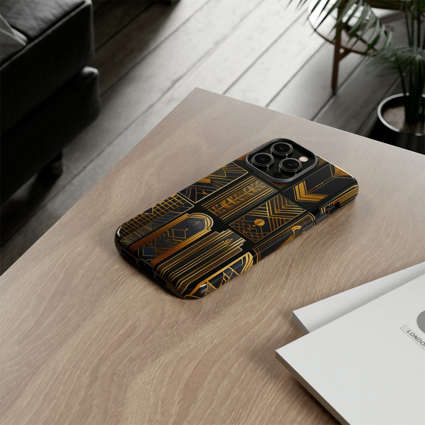 Golden Grid Art Design Pattern Tough Case