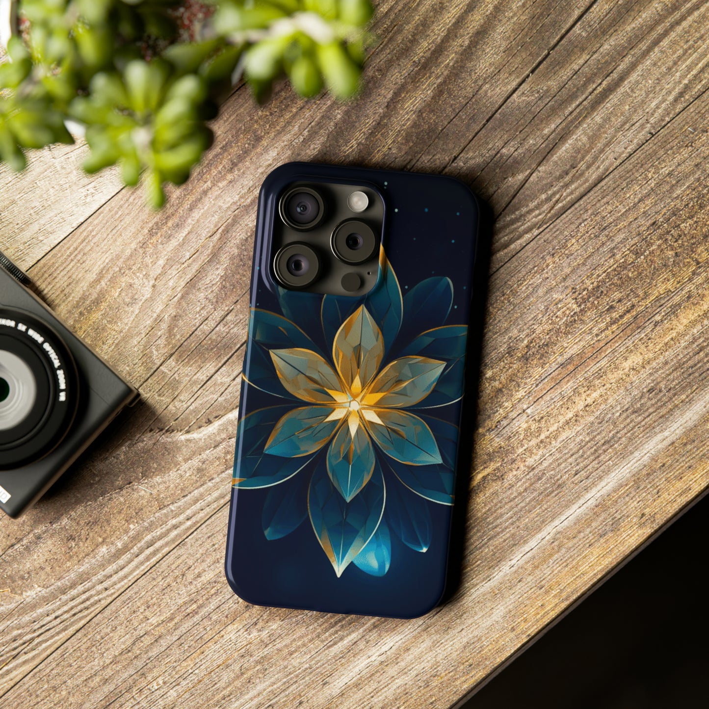 Geometric Flower Design Slim Phone Case - Colorwink