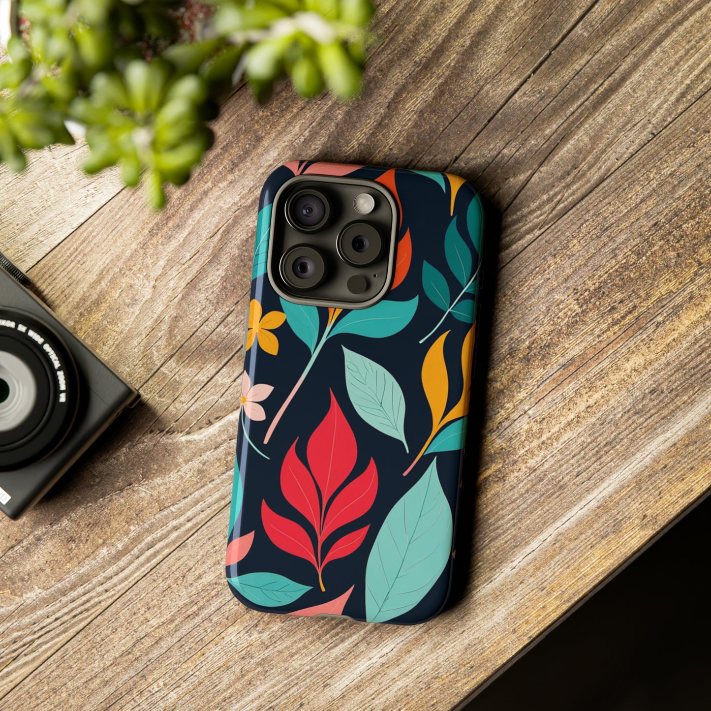 Red Leaf Design Pattern Tough Case