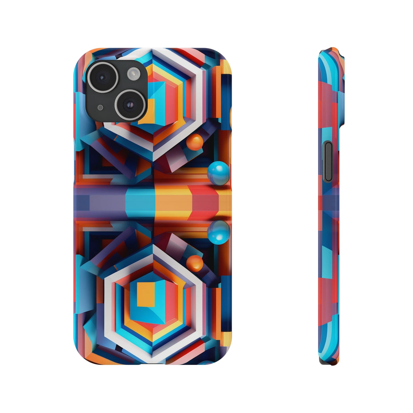 Colored Hexagon Slim Phone Case