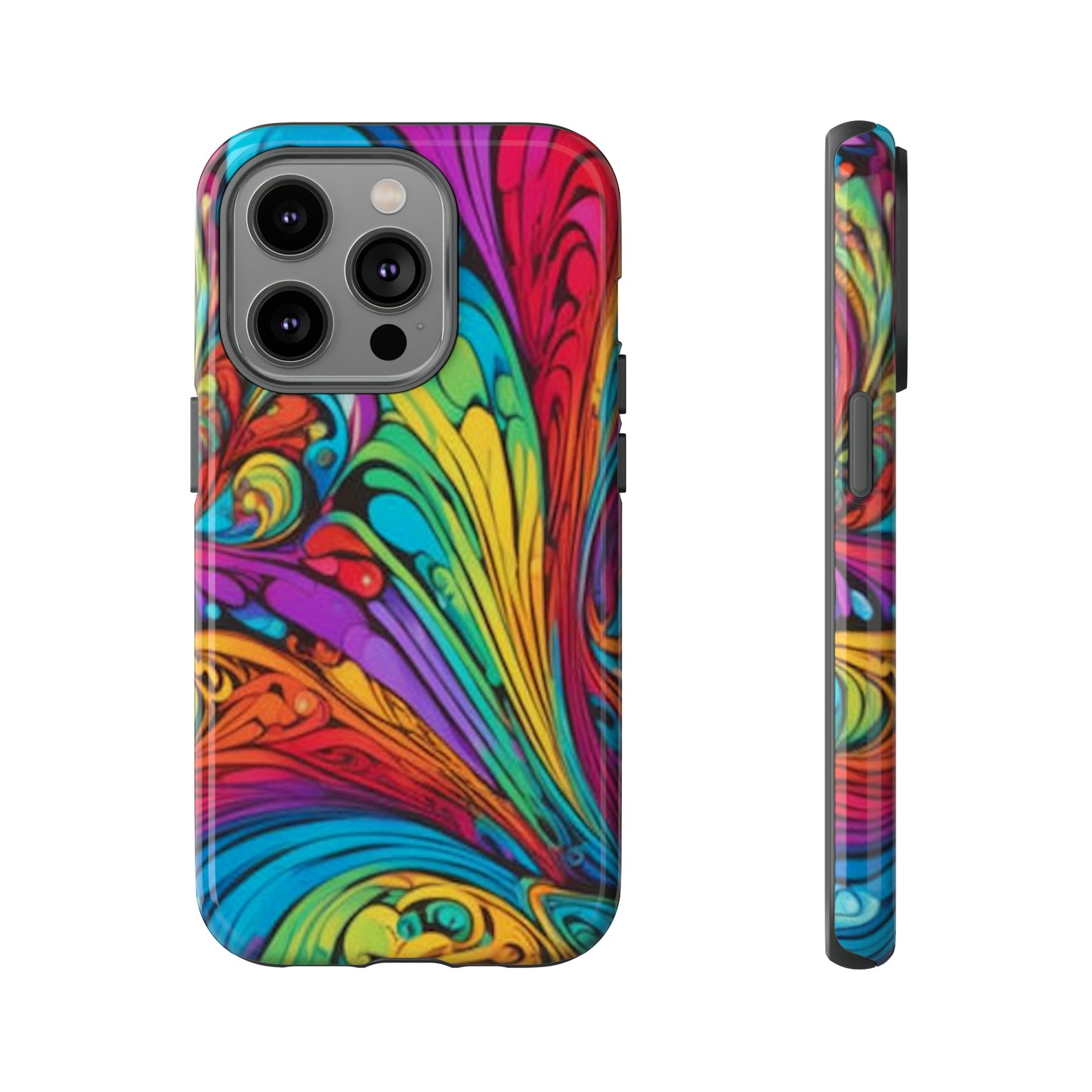 Colourful Spiral Paint Art Pattern Tough Case