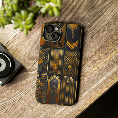 Golden Grid Art Design Pattern Tough Case