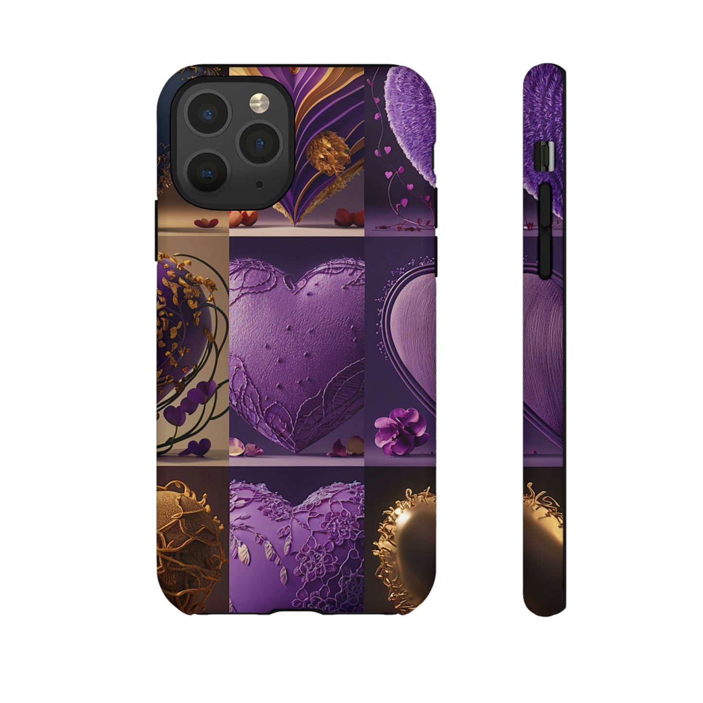 Violet Heart Design Pattern Tough Case