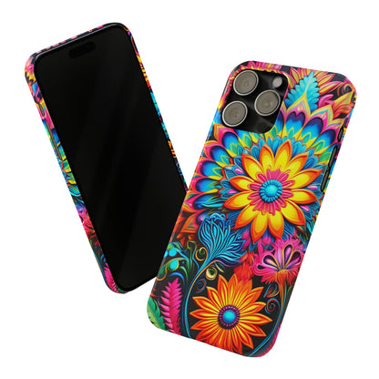 Rainbow Flower Pattern Slim Phone Case - Colorwink