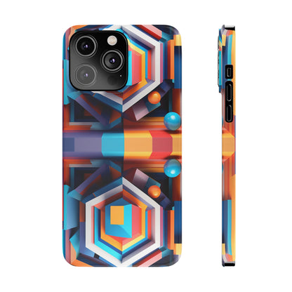 Colored Hexagon Slim Phone Case