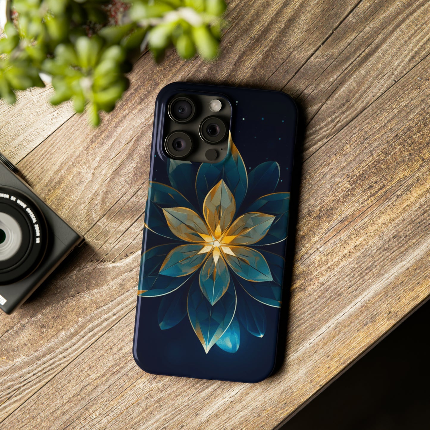 Geometric Flower Design Slim Phone Case - Colorwink