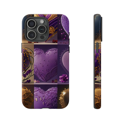 Violet Heart Design Pattern Tough Case