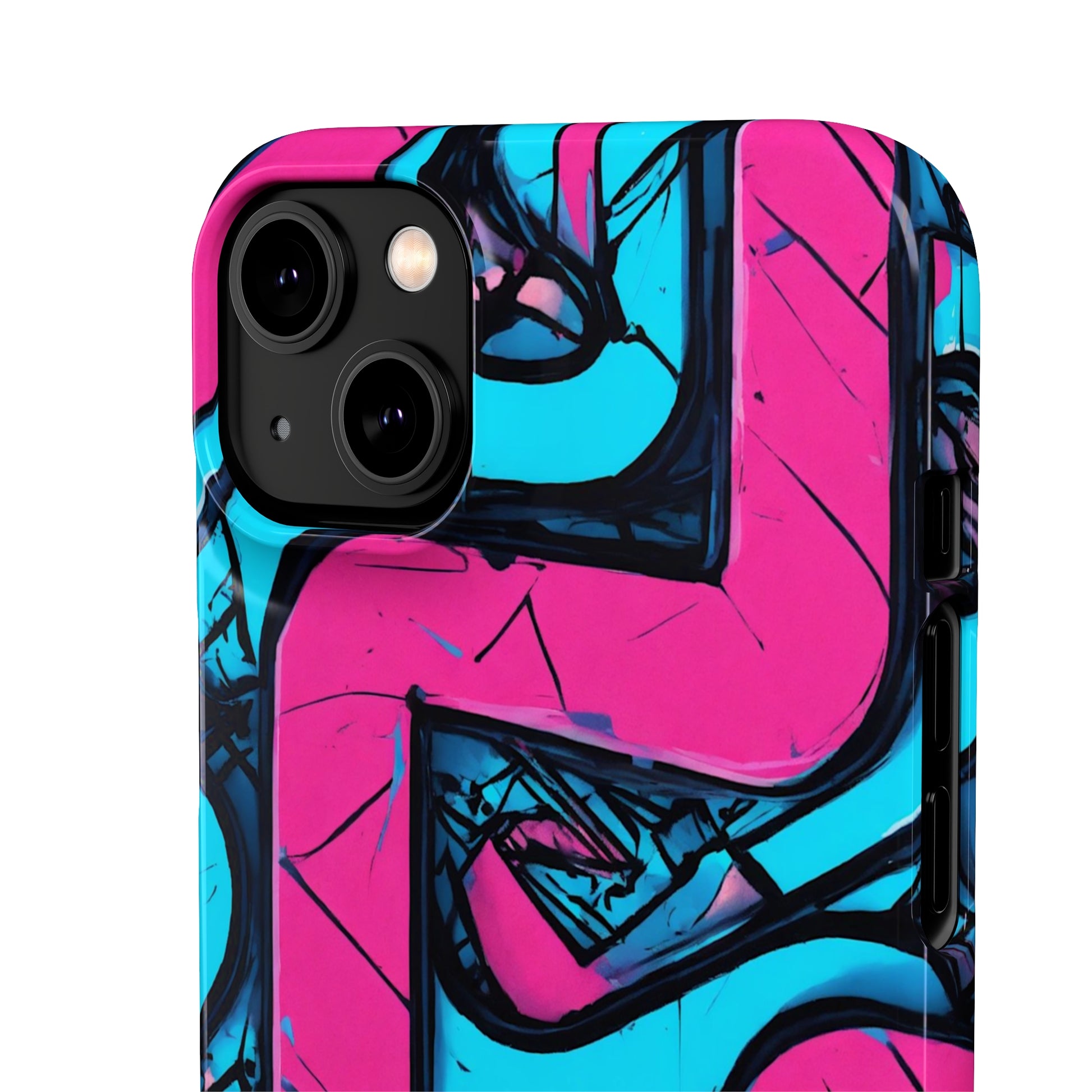 Pink-Blue Graffiti Snap Case - Colorwink