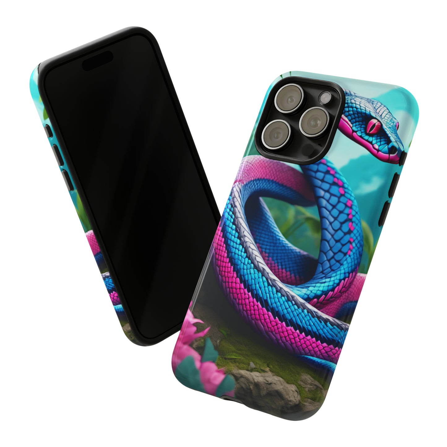 Blue Pink Snake Tough Case