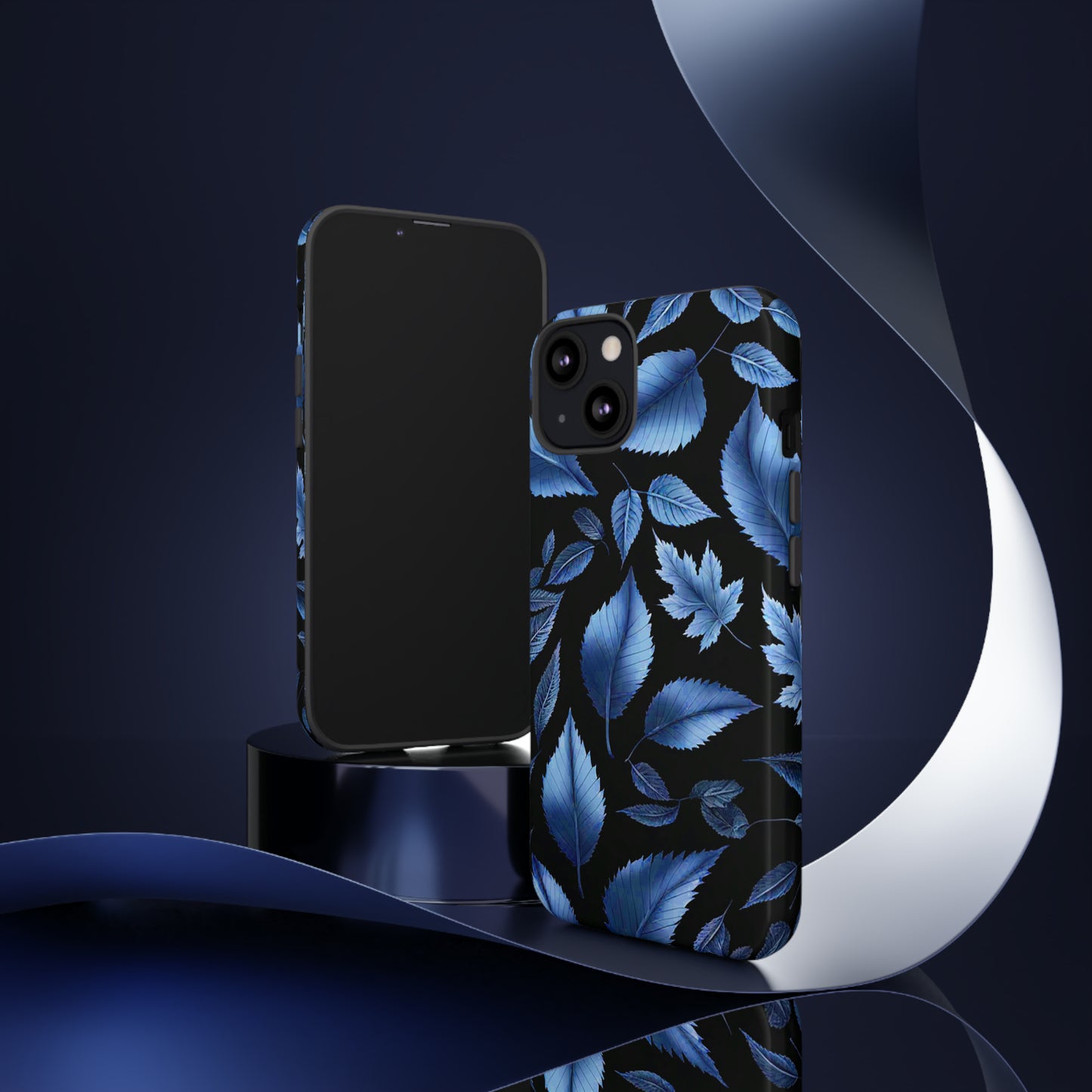 Blue Leaf Art Design Pattern Tough Case