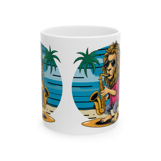 Leo with Saxophone Coffee Mug