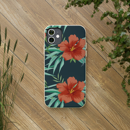 Orange Flowers Biodegradable Case