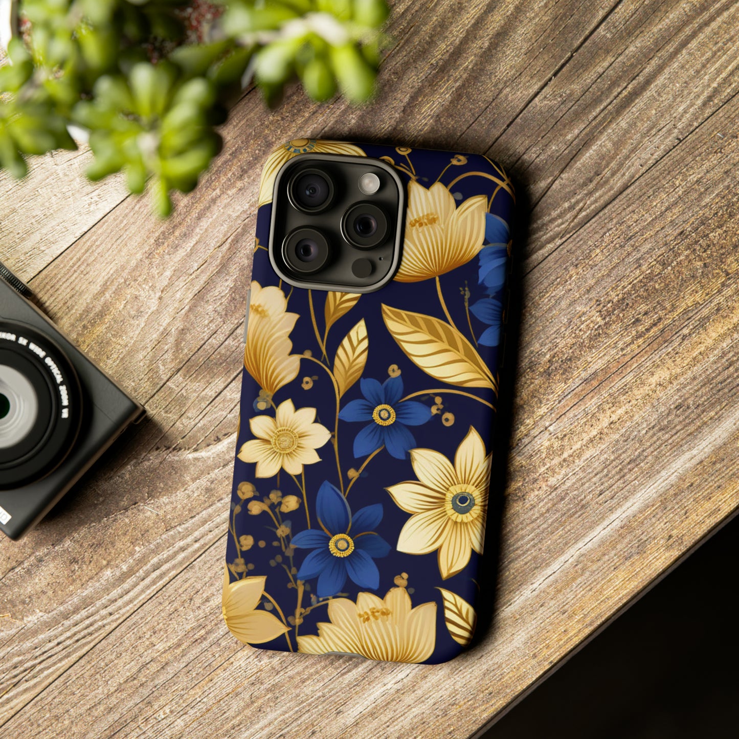 Golden  flower Design Pattern Tough Case