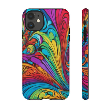 Colourful Spiral Paint Art Pattern Tough Case