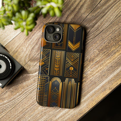 Golden Grid Art Design Pattern Tough Case