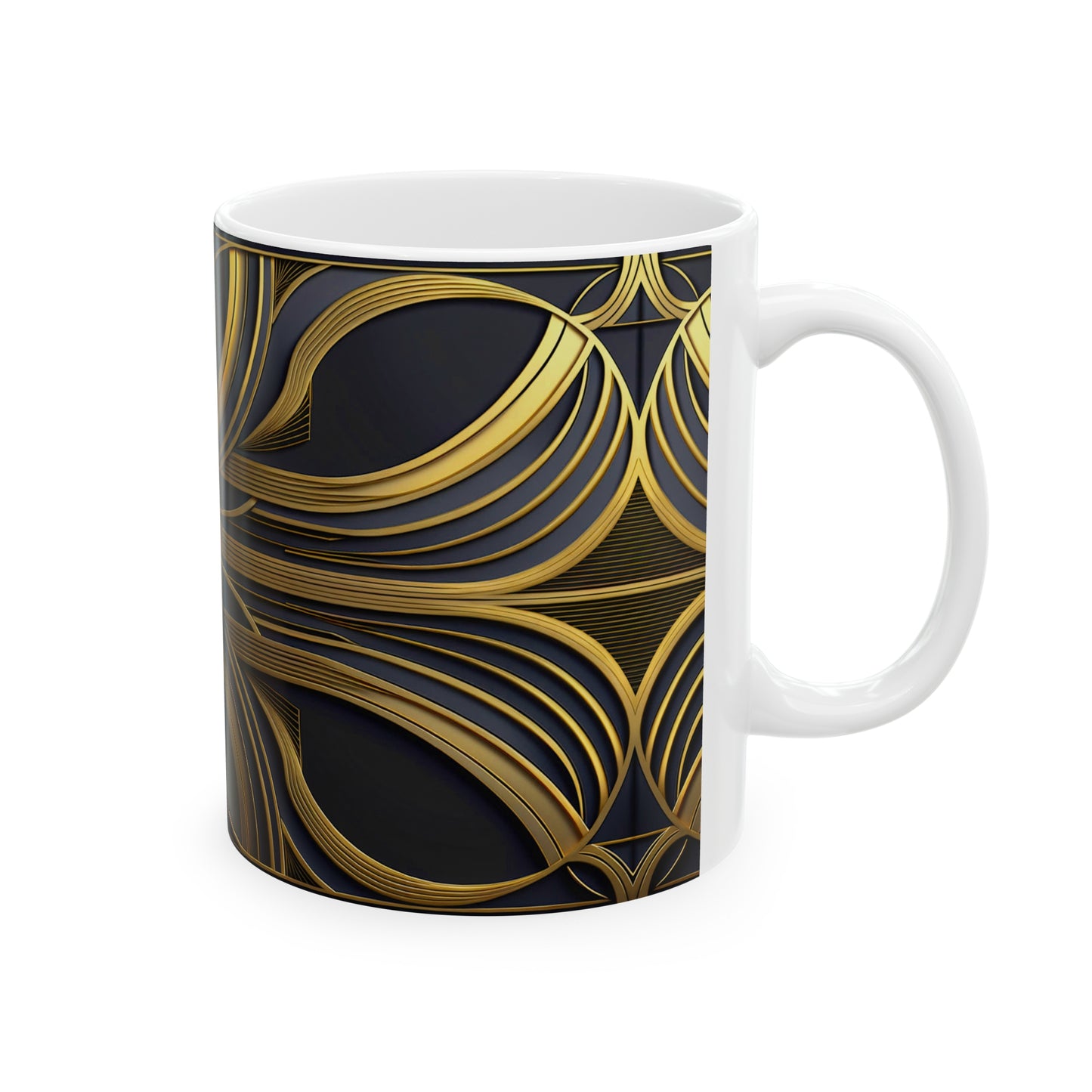 Gold Embroidery Coffee Mug