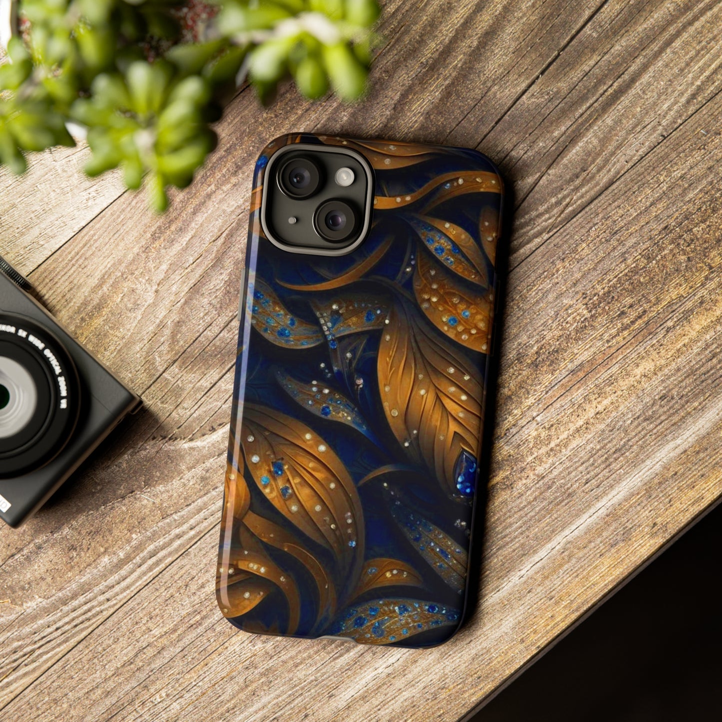 Golden Leaf Pattern Tough Case