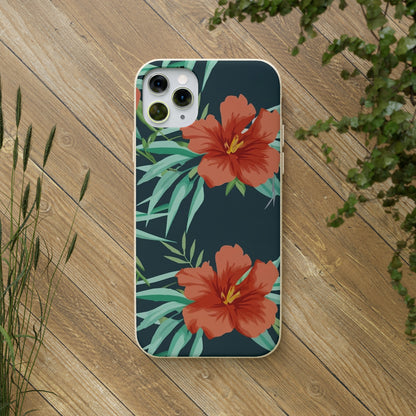 Orange Flowers Biodegradable Case