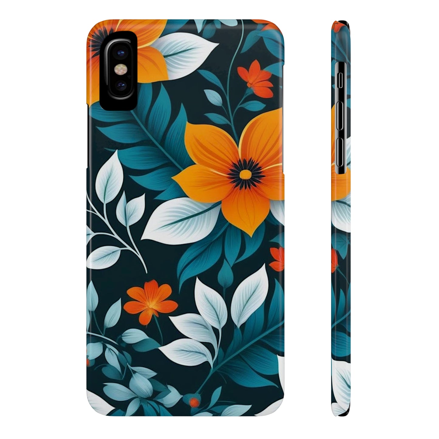 White Flower Slim Phone Case