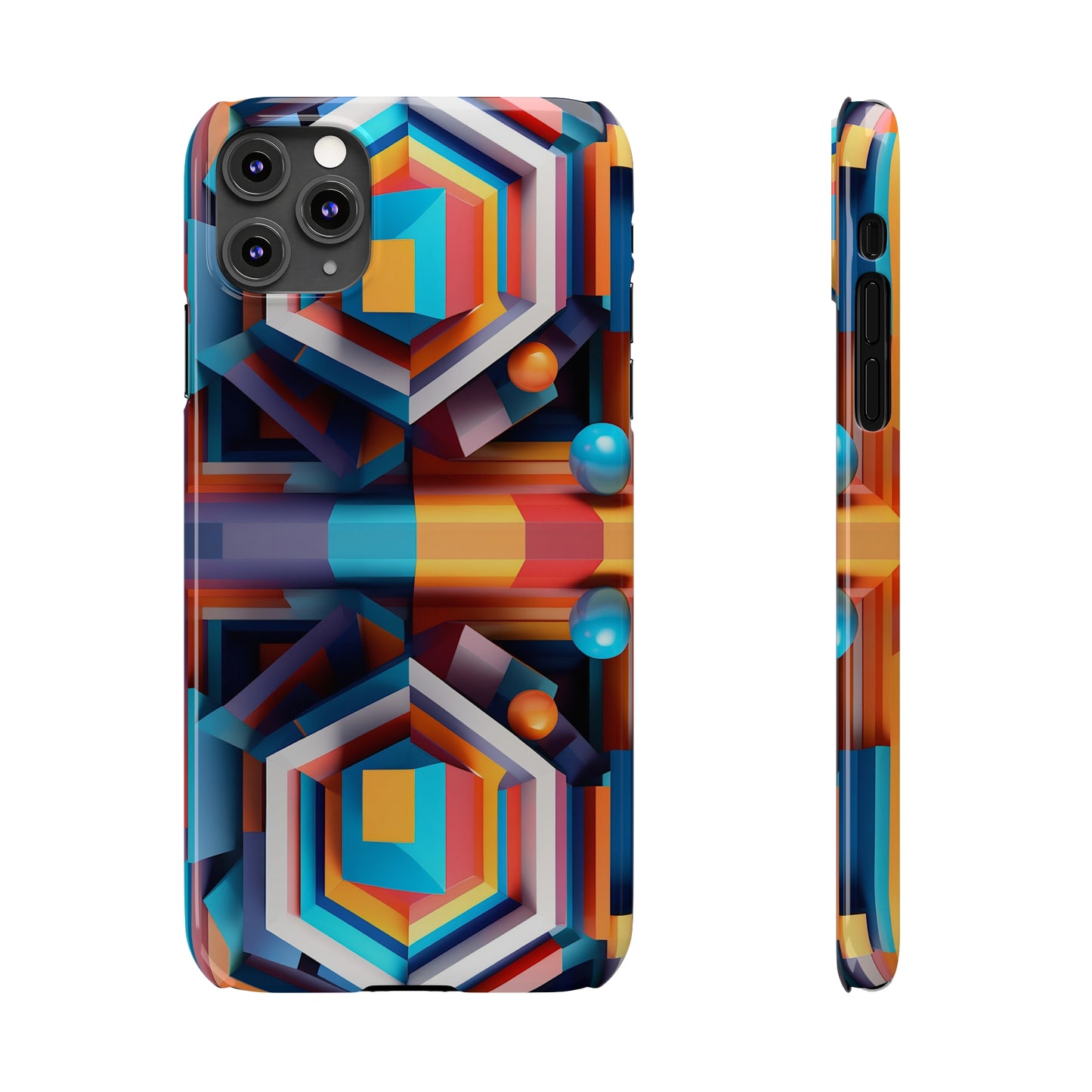 Colored Hexagon Slim Phone Case