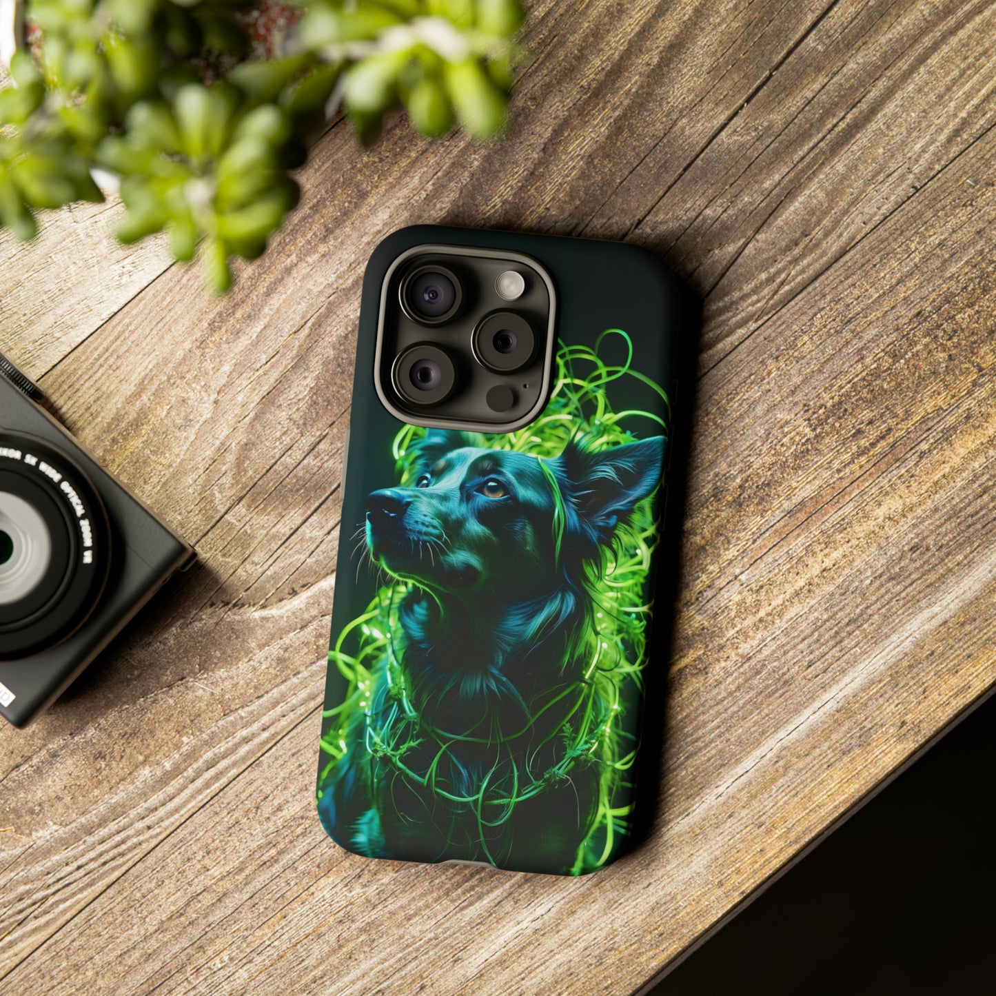 Green Neon Dog Tough Case