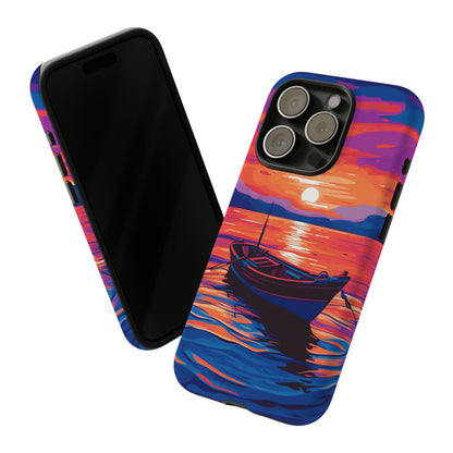 Boat With Sunset Tough Case - Colorwink