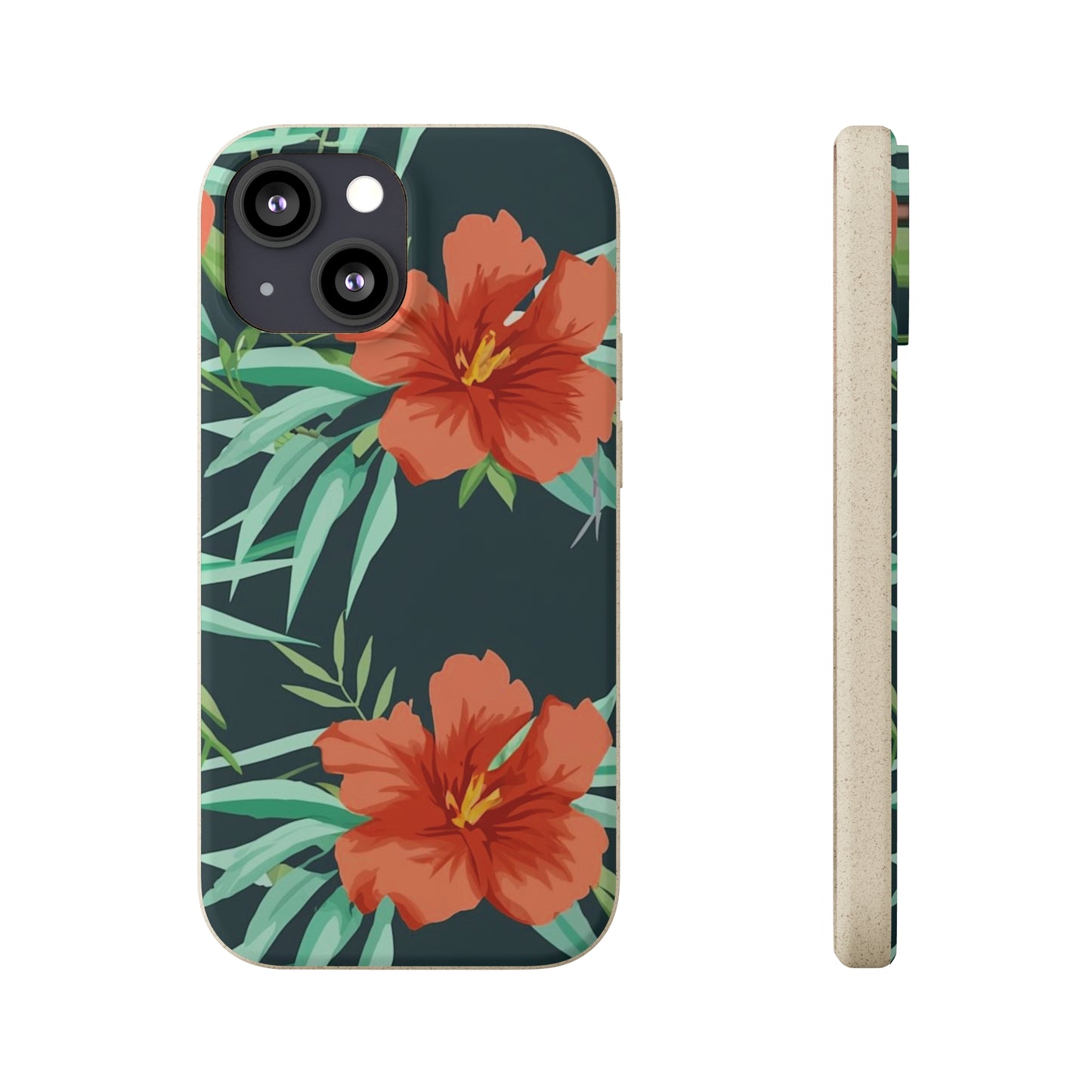 Orange Flowers Biodegradable Case