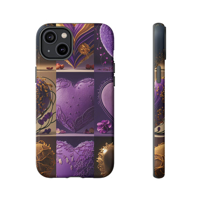 Violet Heart Design Pattern Tough Case