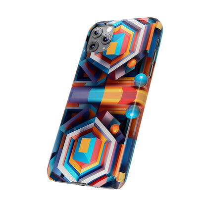 Colored Hexagon Slim Phone Case