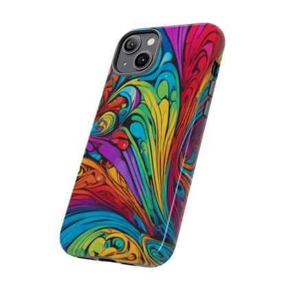 Colourful Spiral Paint Art Pattern Tough Case