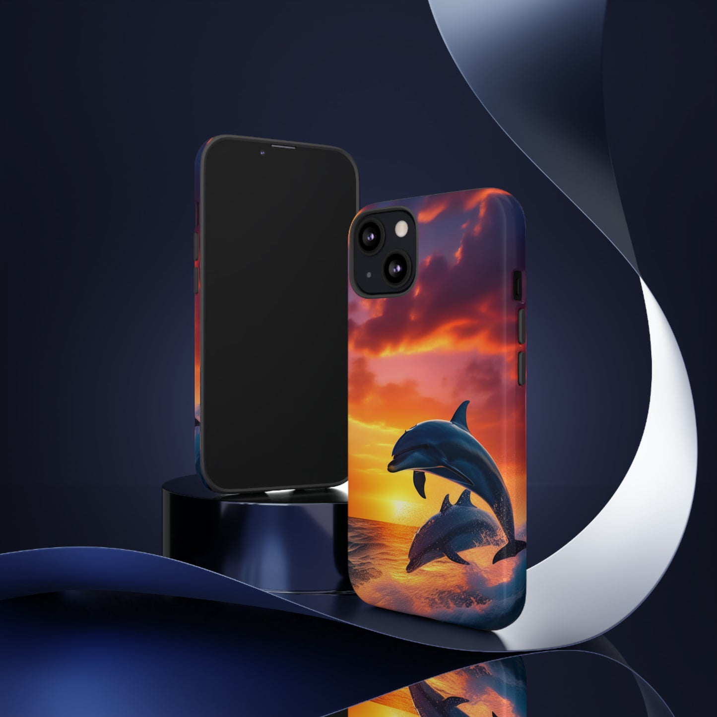 Sunset Dolphin Tough Case