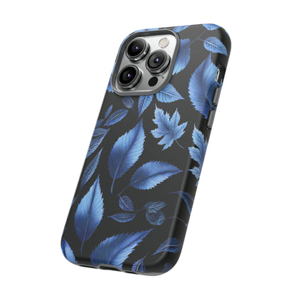 Blue Leaf Art Design Pattern Tough Case