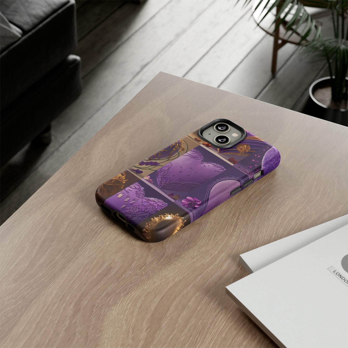 Violet Heart Design Pattern Tough Case