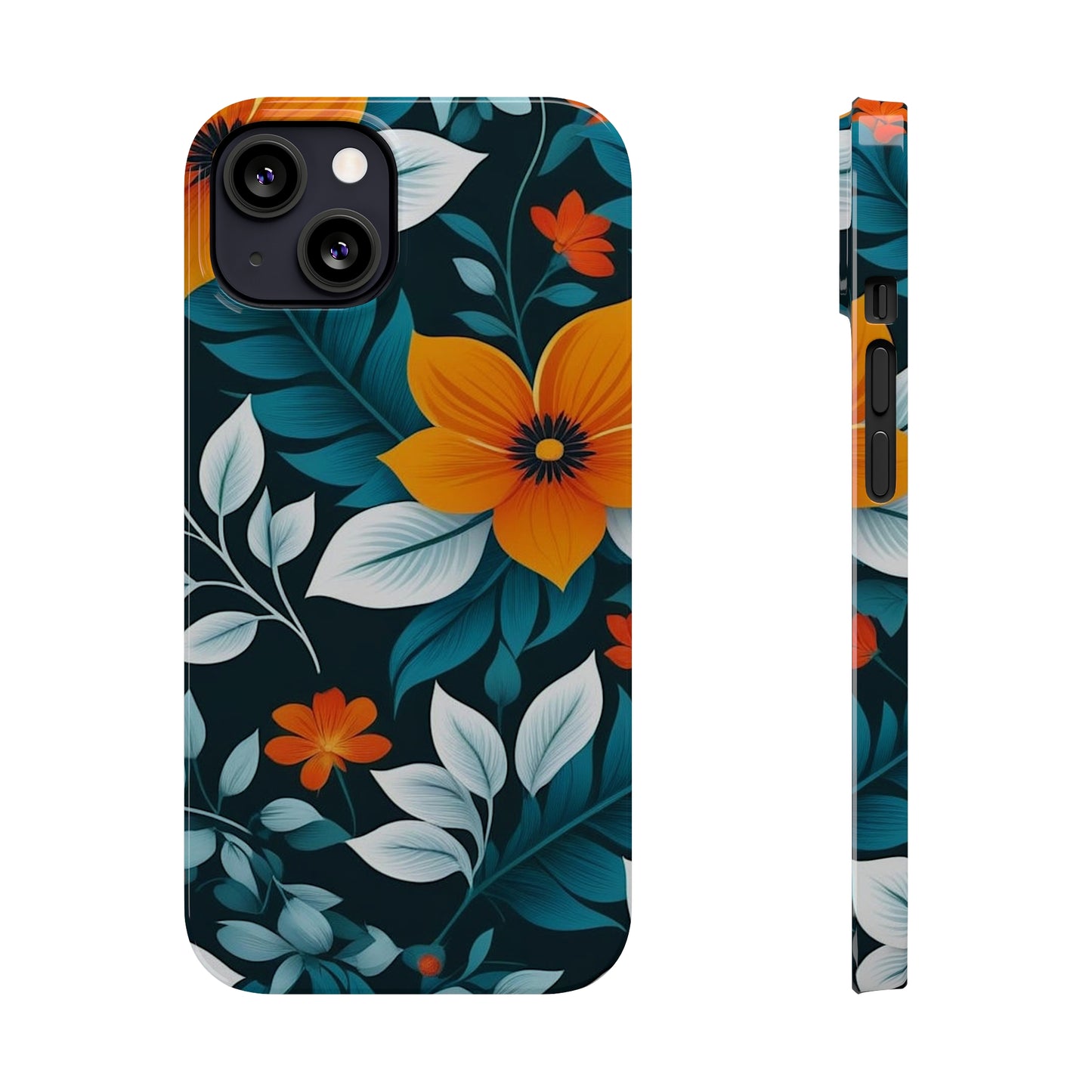 White Flower Slim Phone Case