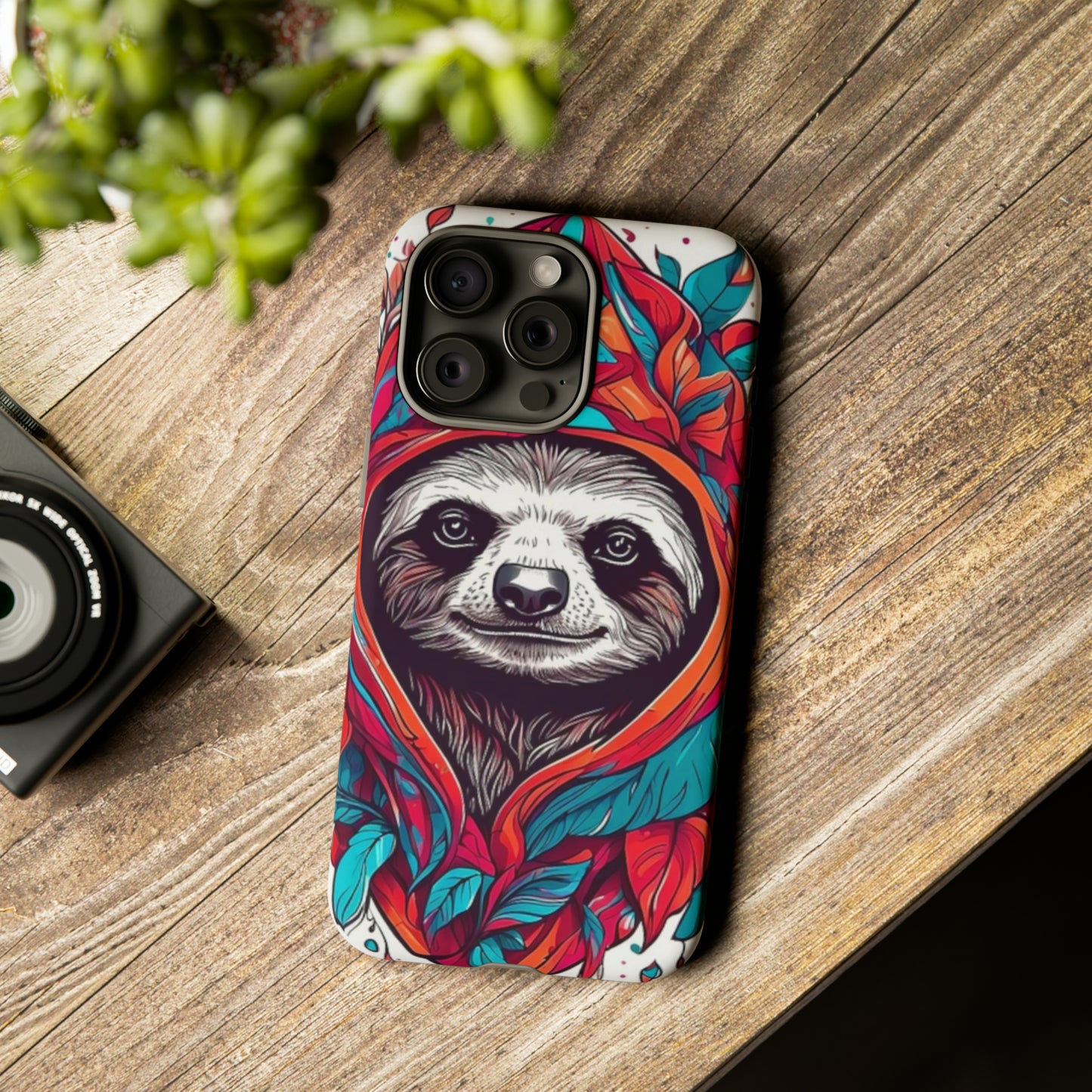 Sloth floral rose print Tough Case