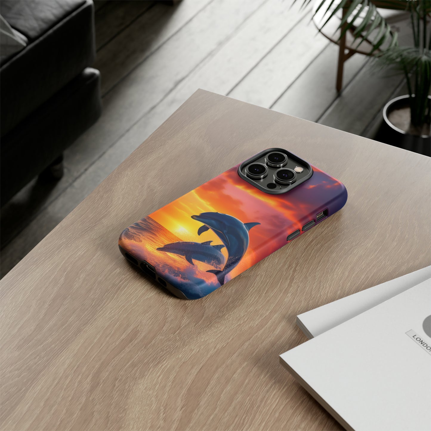 Sunset Dolphin Tough Case