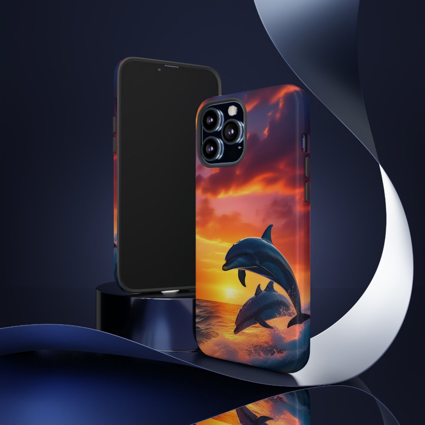 Sunset Dolphin Tough Case