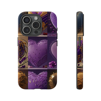 Violet Heart Design Pattern Tough Case