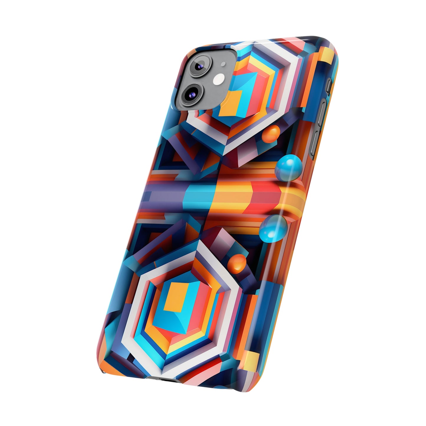 Colored Hexagon Slim Phone Case