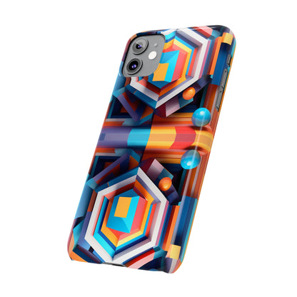 Colored Hexagon Slim Phone Case