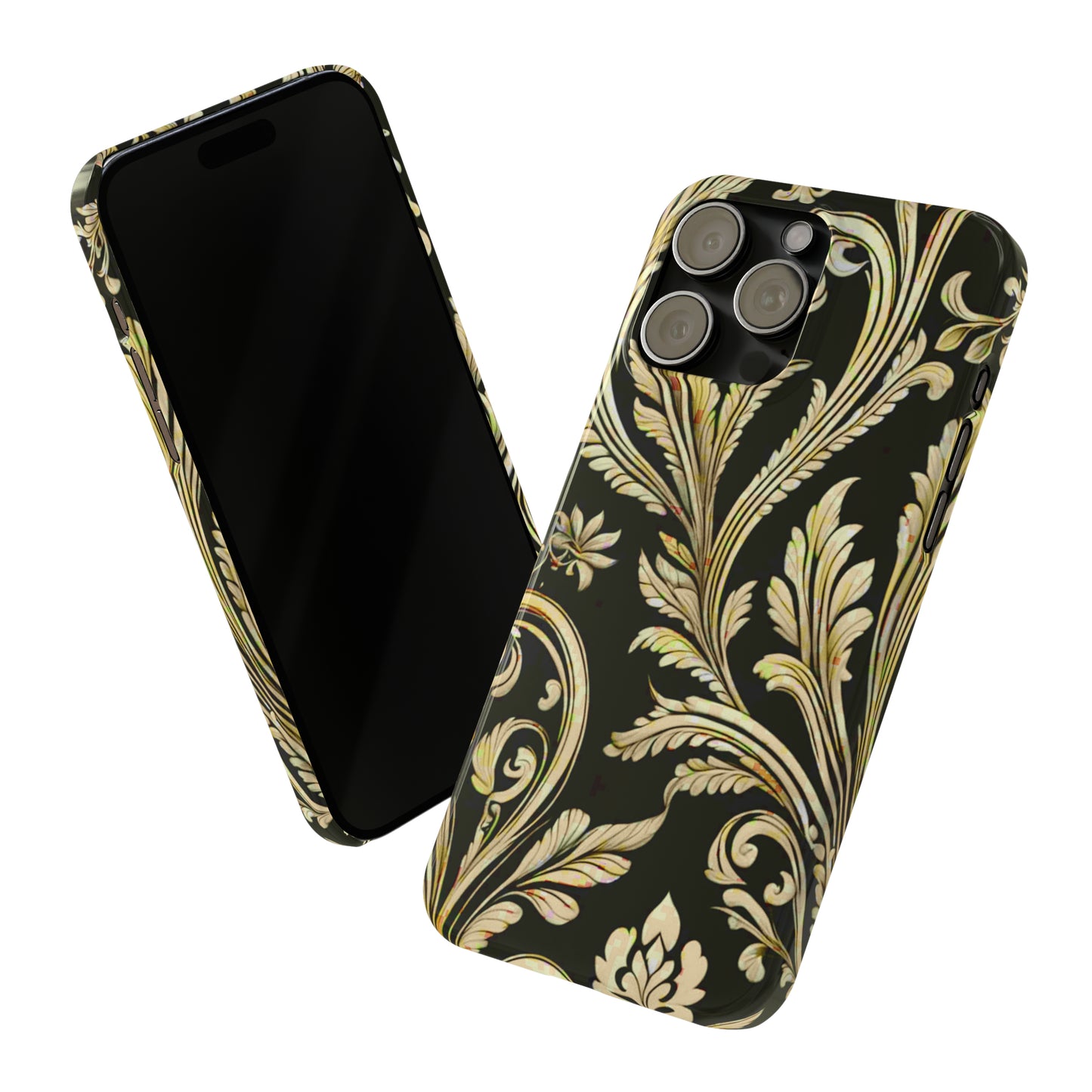 Godlen Flower Pattern Slim Phone Case - Colorwink