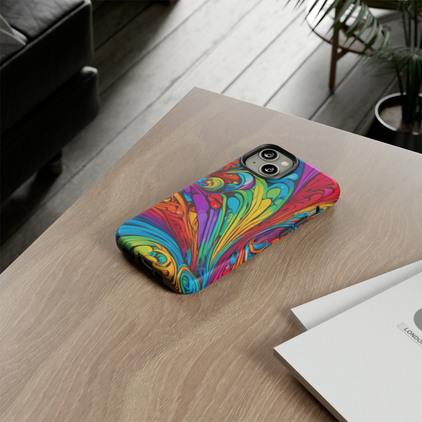 Colourful Spiral Paint Art Pattern Tough Case