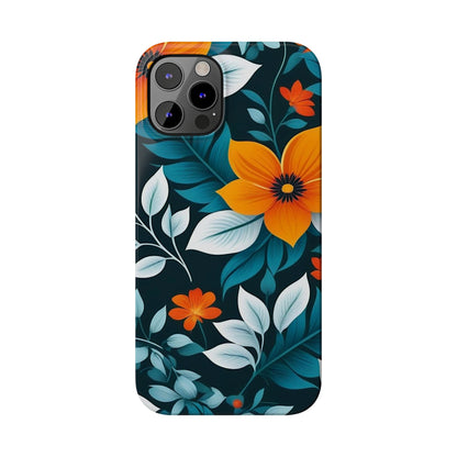 White Flower Slim Phone Case