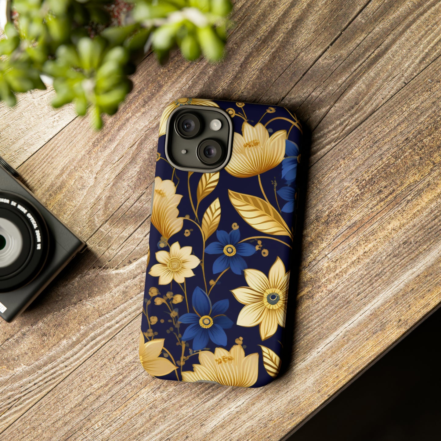 Golden  flower Design Pattern Tough Case