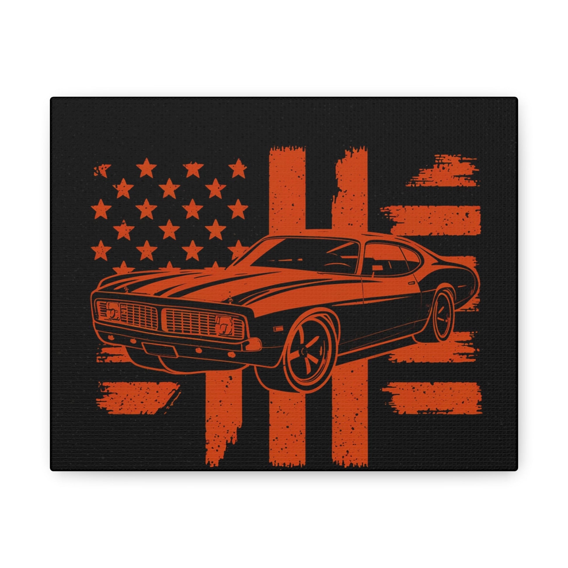 American Flag Classic Car Art Canvas - Colorwink