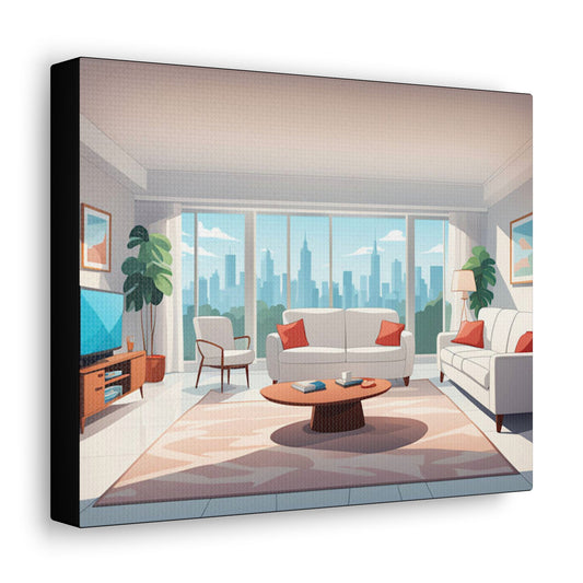 Artistic Apartment City View Canvas - Colorwink