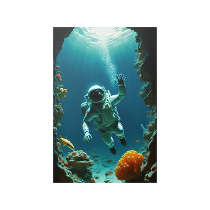 Astronaut In Sea View Poster - Colorwink