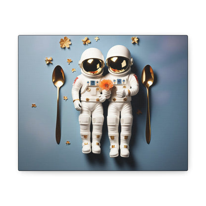 Astronauts Couple Canvas - Colorwink